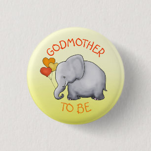 Badge Rond 2,50 Cm Ballons mignons Éléphant Baby shower Godmère-à
