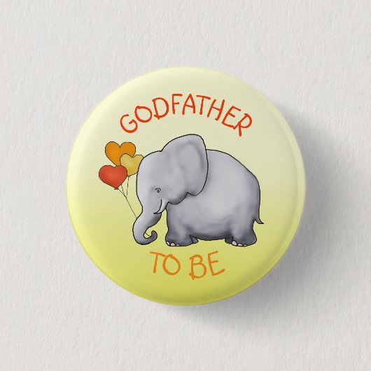 Badge Rond 2,50 Cm Ballons mignons Éléphant Baby shower Parrain À Êtr (Devant)