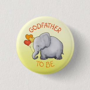Badge Rond 2,50 Cm Ballons mignons Éléphant Baby shower Parrain À Êtr
