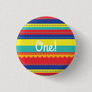 Badge Rond 2,50 Cm Balloon à air chaud mignon coloré 1er anniversaire