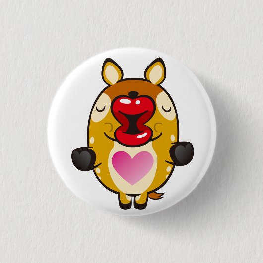 Badge Rond 2,50 Cm bambi baisant (Devant)