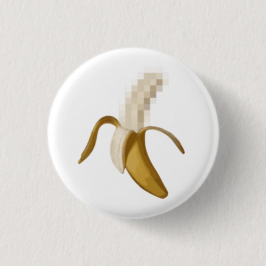 Badge Rond 2,50 Cm Banane épluchée censurée sale (Devant)