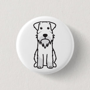 Badge Rond 2,50 Cm Bande dessinée de chien de Schnauzer miniature