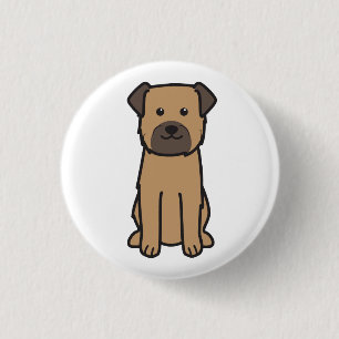 Badge Rond 2,50 Cm Bande dessinée de chien de Terrier de frontière