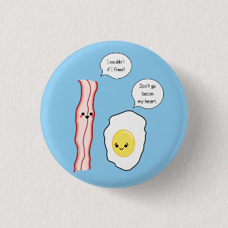 Badge Rond 2,50 Cm Bande dessinée mignonne de lard et d'oeufs