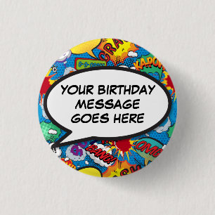 Badge Rond 2,50 Cm Bande dessinée personnalisée Faveur de fête d'anni