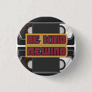 Badge Rond 2,50 Cm Bande VHS Rewind