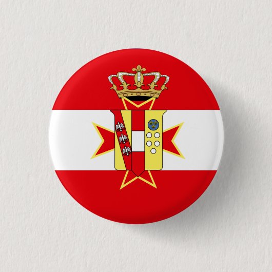 Badge Rond 2,50 Cm Bannière rouge blanc Grand-Duché de Toscane (Devant)