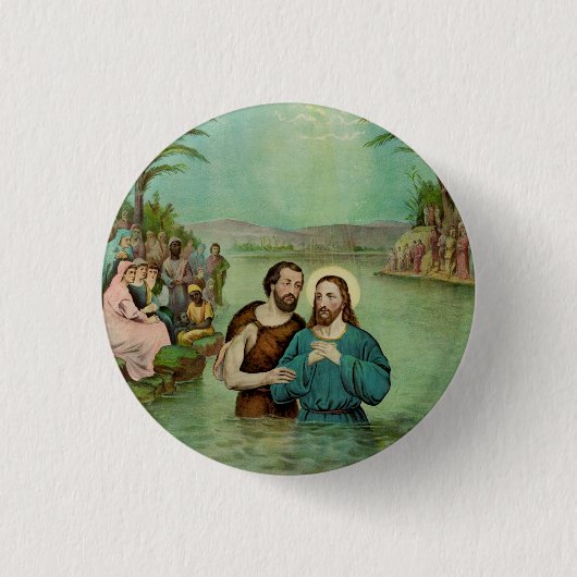 Badge Rond 2,50 Cm Baptême de Jésus-Christ (Devant)