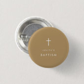 Badge Rond 2,50 Cm Baptême de l'or chic (Devant & derrière)