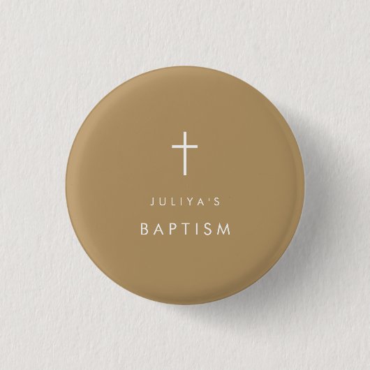 Badge Rond 2,50 Cm Baptême de l'or chic (Devant)