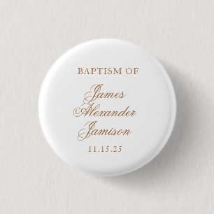 Badge Rond 2,50 Cm Baptême Élégant de Bébé