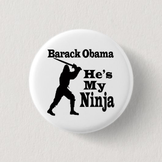 Badge Rond 2,50 Cm Barack Obama est mon Ninja (Devant)