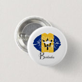 Badge Rond 2,50 Cm Barbados Flag Lips (Devant & derrière)