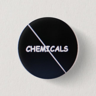 Badge Rond 2,50 Cm Barre oblique par des produits chimiques