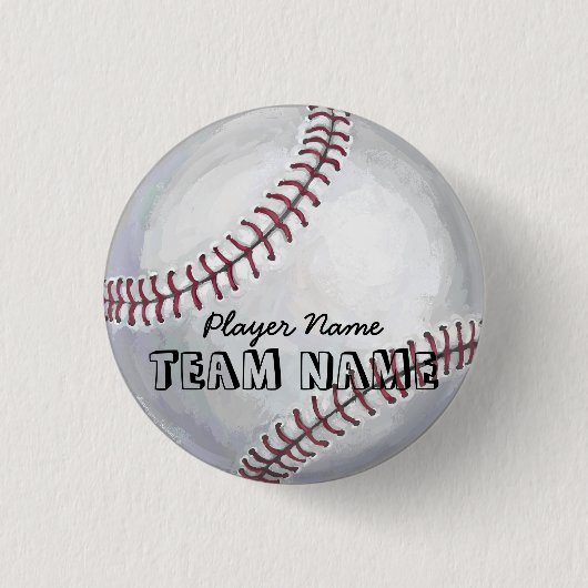 Badge Rond 2,50 Cm Baseball avec nom et numéro (Devant)