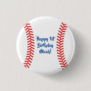 Badge Rond 2,50 Cm Baseball Club Sports 1er Anniversaire