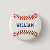 Badge Rond 2,50 Cm Baseball Softball Sport Name (Devant)