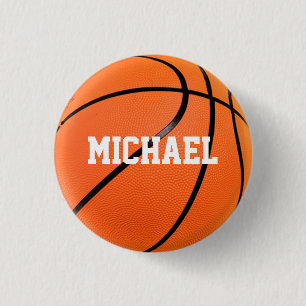 Badge Rond 2,50 Cm Basket-ball Votre nom
