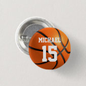 Badge Rond 2,50 Cm Basket-ball Votre nom (Devant & derrière)