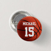 Badge Rond 2,50 Cm Basket-ball Votre nom (Devant & derrière)