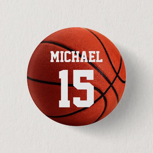 Badge Rond 2,50 Cm Basket-ball Votre nom (Devant)