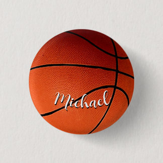Badge Rond 2,50 Cm Basket-ball Votre nom Personnalisé
