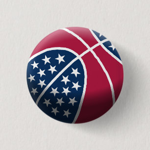 Badge Rond 2,50 Cm Basketball du 4 juillet