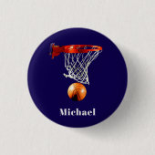 Badge Rond 2,50 Cm Basketball Replace with Your Name (Devant)