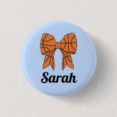 Badge Rond 2,50 Cm Basketball Ribbon Bow Custom Button (Devant)