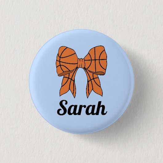 Badge Rond 2,50 Cm Basketball Ribbon Bow Custom Button (Devant)
