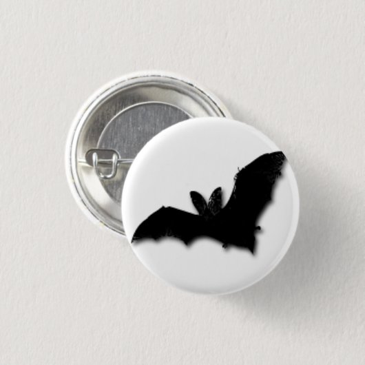 Badge Rond 2,50 Cm Bat noir (Devant & derrière)