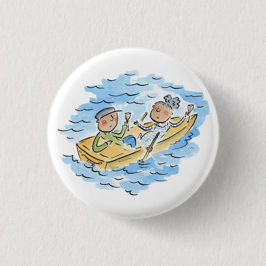 Badge Rond 2,50 Cm Bateau d'aviron (Devant)