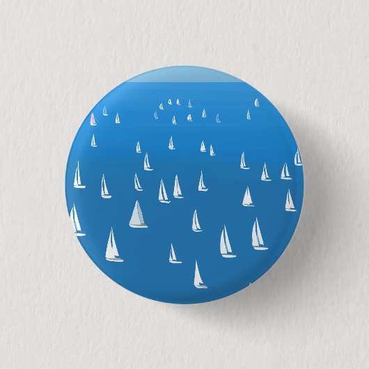 Badge Rond 2,50 Cm Bateaux à voile en mer bleu profond - Regatta Bate (Devant)