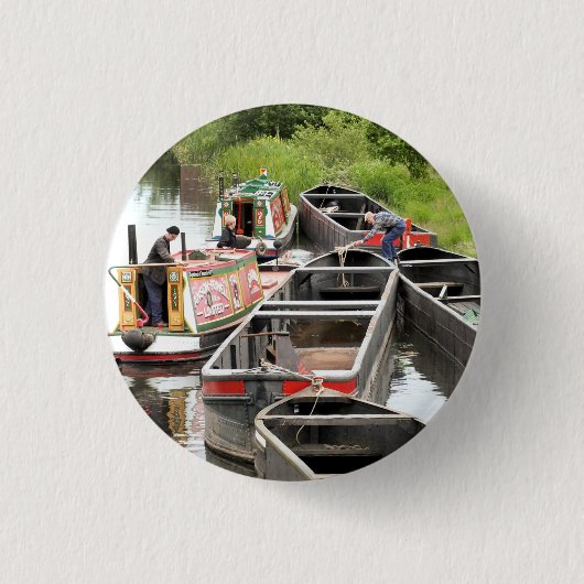 BADGE ROND 2,50 CM BATEAUX SUR LE CANAL (Devant)