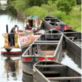 BADGE ROND 2,50 CM BATEAUX SUR LE CANAL