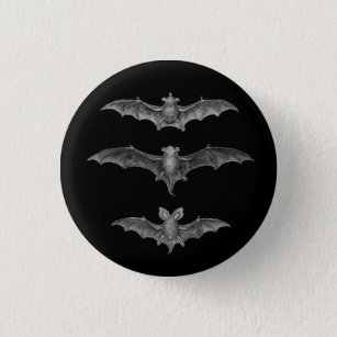 Badge Rond 2,50 Cm Bats vintages Gothique Horreur Punk Bouton Pin