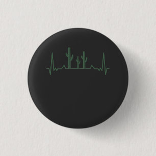 Badge Rond 2,50 Cm Battement de coeur de cactus