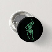 Badge Rond 2,50 Cm Batteur rétro Skeletal (Devant & derrière)