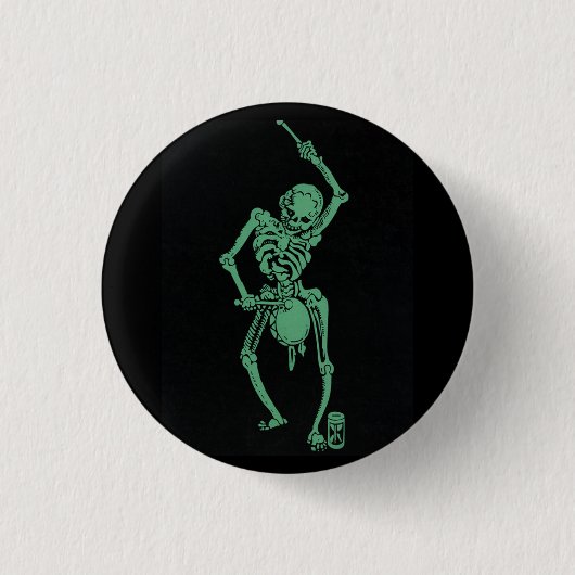 Badge Rond 2,50 Cm Batteur rétro Skeletal (Devant)