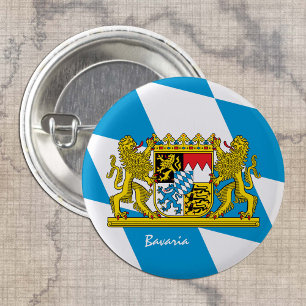 Badge Rond 2,50 Cm Bavière bouton, Bavière patriotique Drapeau mode