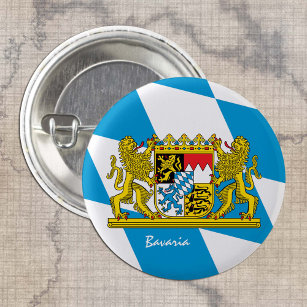 Badge Rond 2,50 Cm Bavière bouton, Bavière patriotique Drapeau mode
