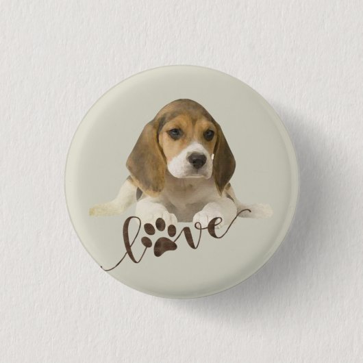 Badge Rond 2,50 Cm Beagle (Devant)