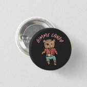 Badge Rond 2,50 Cm Bear en Teddy rose mignonne Zombie Gimme Candy Hal (Devant & derrière)