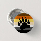 Badge Rond 2,50 Cm Bear Pride couleurs rayures Bear Paw (Devant & derrière)