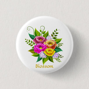 Badge Rond 2,50 Cm Beau Bouquet de fleurs colorées