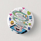 Badge Rond 2,50 Cm Beau Chaos  (Devant)
