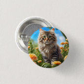 Badge Rond 2,50 Cm Beau chats beau jardin (Devant & derrière)