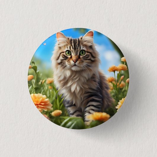 Badge Rond 2,50 Cm Beau chats beau jardin (Devant)