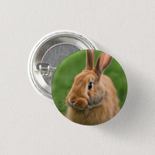 Badge Rond 2,50 Cm Beau lapin (Devant & derrière)